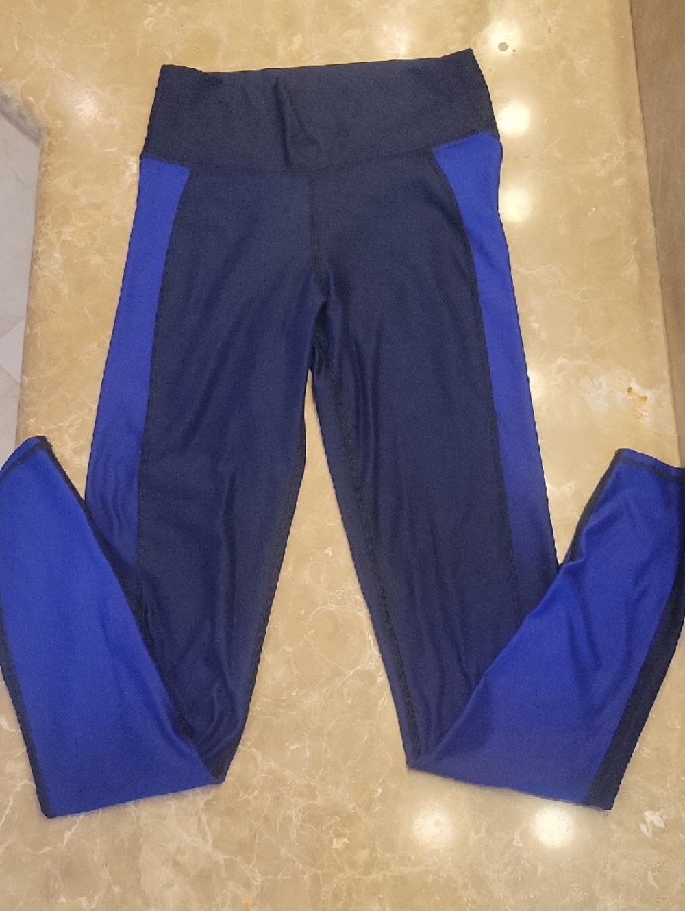 🦋 Danskin Black and Purple Colorblock Leggings, S - Picture 4 of 8